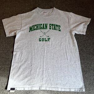 Jansport Michigan State Golf T-Shirt Mens Medium Gray Short Sleeve Graphic Logo